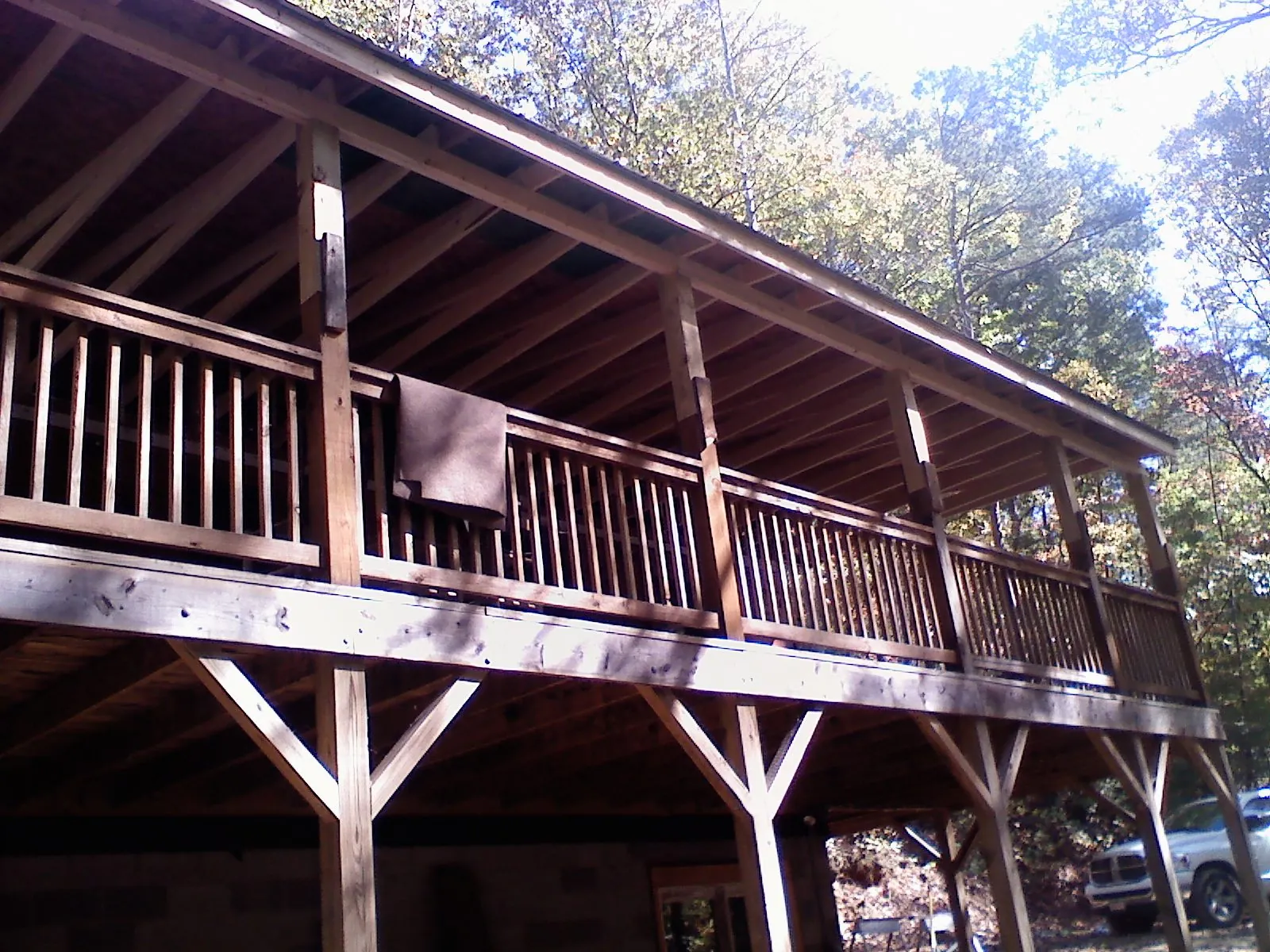 Timber framing under a new elevated porch and deck — Roof Leak Repair in Marlboro by Roofing Brothers